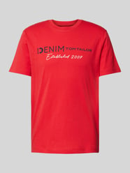 T-Shirt mit Rundhalsausschnitt von Tom Tailor Denim Rot - 48