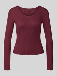 Slim Fit Langarmshirt mit Baumwoll-Anteil Modell 'TENNA' von ONLY Bordeaux - 4