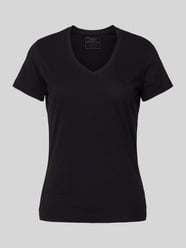 T-Shirt mit Label-Stitching von Guess Schwarz - 41