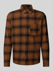 Relaxed Fit Overshirt aus reiner Baumwolle mit Karomuster von Tom Tailor Denim Orange - 9