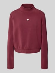 Sweatshirt met opstaande kraag, model 'OLYMPE' van Guess Activewear Bordeaux - 9