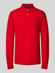 Custom Slim Fit Poloshirt mit Label-Stitching von Polo Ralph Lauren Rot - 4