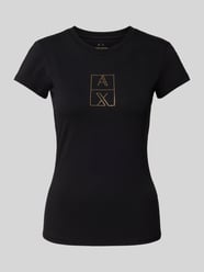 T-Shirt mit Label-Detail von ARMANI EXCHANGE Schwarz - 41