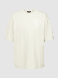 Oversized T-Shirt aus reiner Baumwolle mit Label-Print von Pegador Weiß - 36