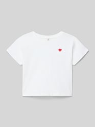 T-shirt o kroju regular fit z czystej bawełny model ‘MAIKEN LIFE HEART’ od Only - 3