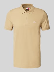 Slim Fit Poloshirt mit Logo-Stitching von Tommy Jeans Beige - 33