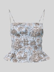 Top w kroju slim fit z kwiatowym nadrukiem allover model 'Ayla' od Staud - 28