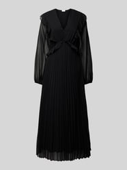 Maxikleid mit V-Ausschnitt von Jake*s Collection Schwarz - 4