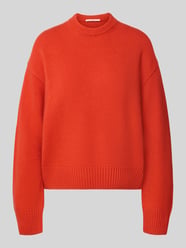 Sweter z dzianiny o kroju relaxed fit z mieszanki żywej wełny i kaszmiru od Lanius - 11