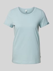 T-Shirt mit Rundhalsausschnitt von QS Blau - 23