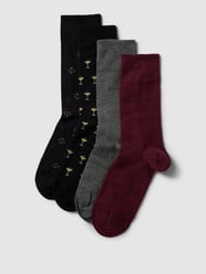 Socken mit elastischem Rippenbündchen im 4er-Pack von bugatti Schwarz - 18