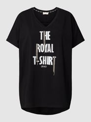 T-Shirt mit Strasssteinbesatz von LIU JO SPORT Schwarz - 42