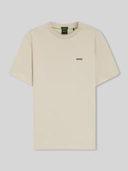 męski t-shirt o kroju regular fit z mieszanki bawełny od BOSS Green - 22