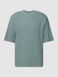 T-shirt z fakturowanym wzorem od JAKE*S STUDIO MEN Turkusowy - 37