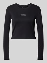 Cropped Longsleeve mit geripptem Rundhalsausschnitt von Levi's® Schwarz - 4