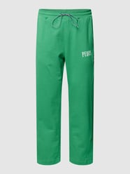 Relaxed fit sweatpants met logoprint, model 'Straight Leg Logo' van PEQUS Groen - 29