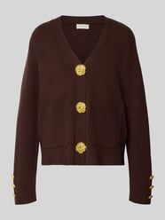 Strickjacke aus Viskose-Mix mit V-Ausschnitt von Apricot - 15