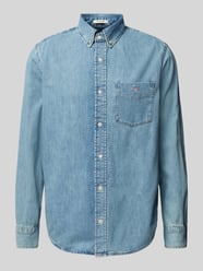 Regular Fit Jeanshemd mit Button-Down-Kragen von Gant Blau - 45