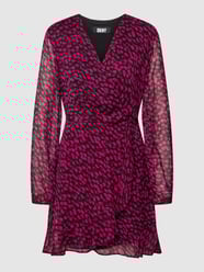 Blusenkleid mit Allover-Muster von DKNY Grau / Schwarz - 17