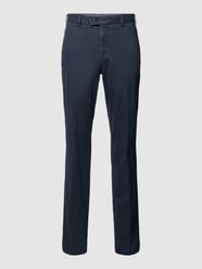 Chino in unifarbenem Design Modell 'Tarent' von Hiltl Blau - 6
