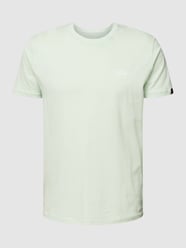 T-Shirt mit Logo-Print Modell 'BASIC T SMALL LOGO' von Alpha Industries Grün - 40