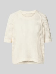 Sweter z dzianiny z prążkowanymi wykończeniami od Lanius - 12