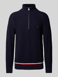 Strickpullover mit Label-Stitching von Tommy Hilfiger Blau - 21