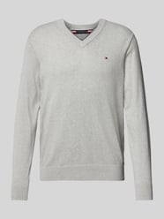 Strickpullover mit Logo-Stitching Modell 'PIMA' von Tommy Hilfiger Grau - 6