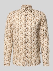 Slim Fit Freizeithemd aus reinen Leinen Modell 'Gold' von bugatti Beige - 46