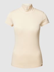 T-Shirt mit Stehkragen Modell 'ADDITIONS' von Marc Cain Beige - 19