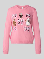 Strickpullover mit weihnachtlichem Motiv-Print von ONLY - 34
