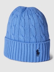 Beanie mit Zopfmuster Modell 'HAT' von Polo Ralph Lauren Blau - 2