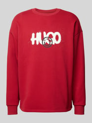 Sweatshirt mit Label-Print Modell 'Nimaylong' von Hugo Blue Rot - 45