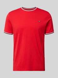 t-shirt z paskami w kontrastowym kolorze i okrągłym dekoltem od Christian Berg Men - 38
