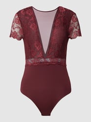 Body met kanten inzetstuk van Pieces Rood - 2