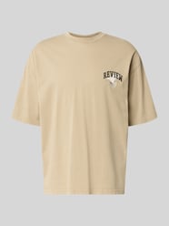T-Shirt mit Logo- und Motiv-Print von REVIEW Beige - 7