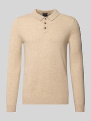 Slim fit gebreide pullover van puur kasjmier met polokraag van Christian Berg Men - 2