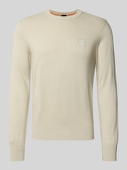 Regular Fit Pullover aus Baumwoll-Kaschmir-Mix MODELL 'KANOVANO' von BOSS Orange Beige - 39