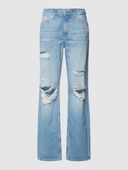 Jeans mit Label-Patch aus Leder von Calvin Klein Jeans Blau - 3