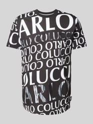 T-Shirt mit geripptem Rundhalsausschnitt von CARLO COLUCCI Schwarz - 15