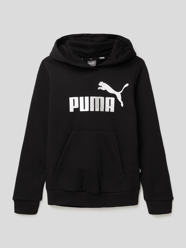 Hoodie met labelprint, model 'ESS+ Logo Hoodie' van Puma Grijs / zwart - 32