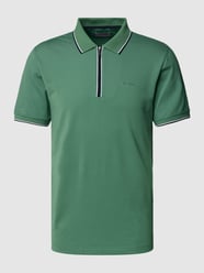 Koszulka polo z krótkim zamkiem błyskawicznym od Pierre Cardin Zielony - 28