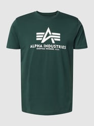 T-shirt z nadrukiem z logo model ‘BASIC’ od Alpha Industries Zielony - 33