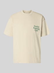 T-shirt z nadrukiem i okrągłym dekoltem od ANOTHER COTTON LAB - 3