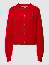 Strickjacke mit Label-Patch Modell 'BADGE' von Tommy Jeans Rot - 31