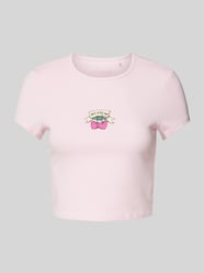 Cropped T-Shirt mit Rundhalsausschnitt von Review Rosa - 17