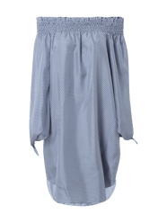 Off shoulder-jurk van zijde met polkadots van VAN LAACK MEISTERWERK Blauw / turquoise - 1