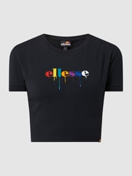 Kort T-shirt met stretch, model 'Romancia' van Ellesse Grijs / zwart - 29