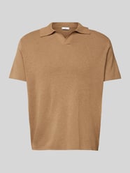 Poloshirt mit V-Ausschnitt und Umlegekragen von Mango Braun - 16