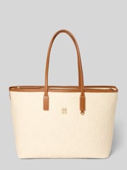 Shopper mit Logo-Detail Modell 'MONOPLAY LEATHER' von Tommy Hilfiger Beige - 19